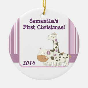 Jacana Jungle Giraffe Personalized Name Ornament
