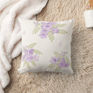 Jacaranda Blooms Australian Floral Throw Pillow