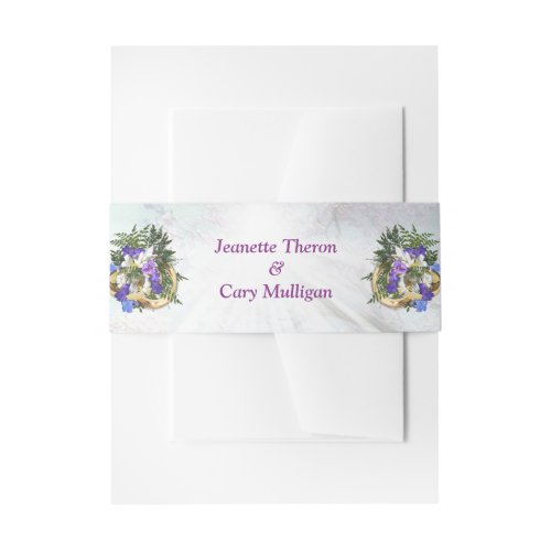 Jacaranda Blooms  Lily Bouquet Invitation Belly Band