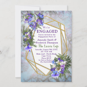 Jacaranda Blooms & Lily  Bouquet Party Invitation