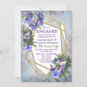 Jacaranda Blooms & Lily Bouquet Party Invitation