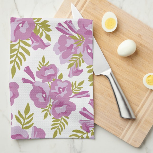 Jacaranda Flowers. Floral design Hand Towel (Quarter Fold)
