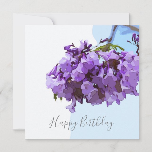 Jacaranda Flowers on blue sky background (Front)