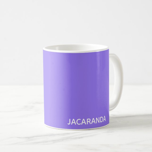 Jacaranda purple color name coffee mug (Front Right)