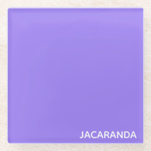 Jacaranda purple color name glass coaster