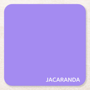 Jacaranda purple color name square paper coaster