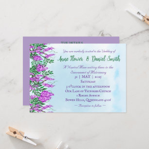 Jacaranda Sky Blue Catholic Wedding Invitation