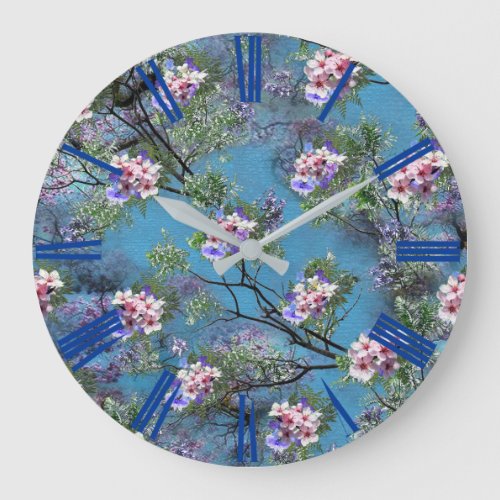Jacaranda Spring Blooms Repeat Patterns Large Clock