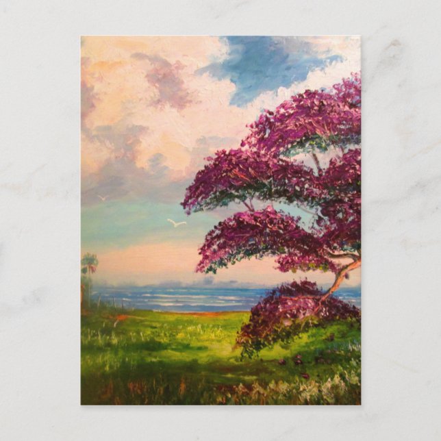 Jacaranda Tree Colorful Postcard (Front)