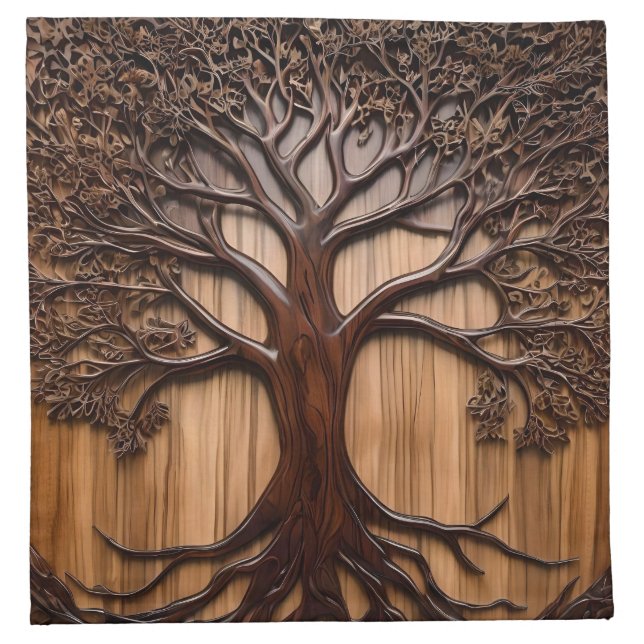 Jacaranda Tree: Nature's Artistry in Wood, Cloth Napkin (Front)