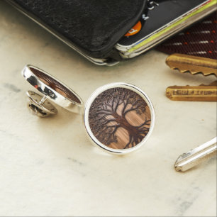 Jacaranda Tree: Nature's Artistry in Wood, Lapel Pin