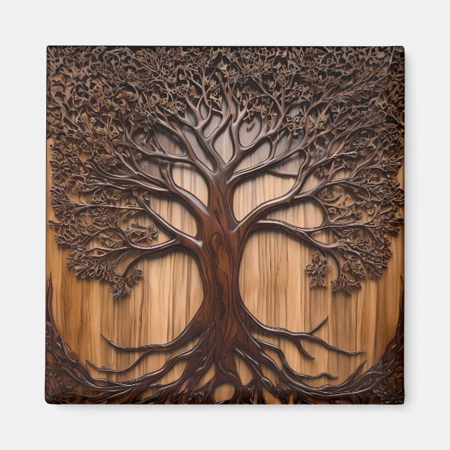 Jacaranda Tree: Nature's Artistry in Wood, Magnet (Front)
