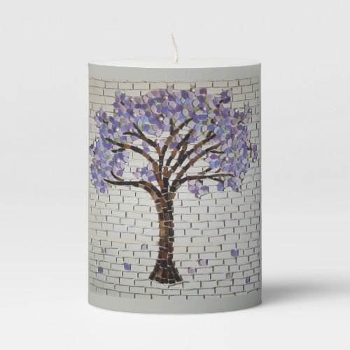 Jacaranda Tree of life Pillar Candle