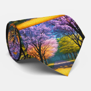 Jacaranda Trees In Forest, Neck Tie