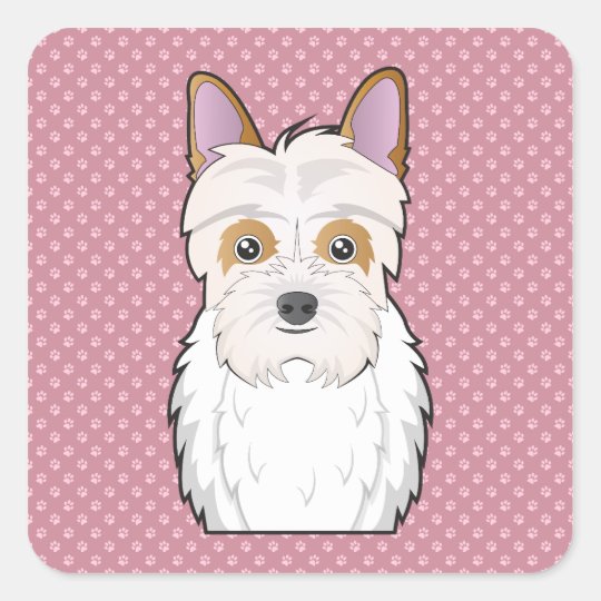 Jack-a-poo Cartoon Square Sticker