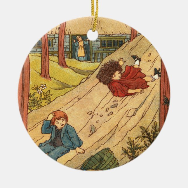 "Jack and Jill" Ceramic Ornament (Front)