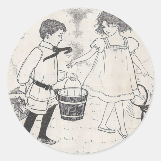 Jack and Jill Classic Round Sticker (Front)