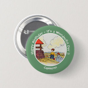 Jack and Jill Mother Goose Birthday Party Items Button