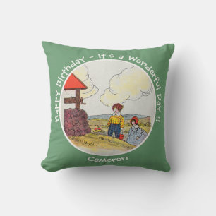 Jack and Jill Mother Goose Birthday Party Items Throw Pillow
