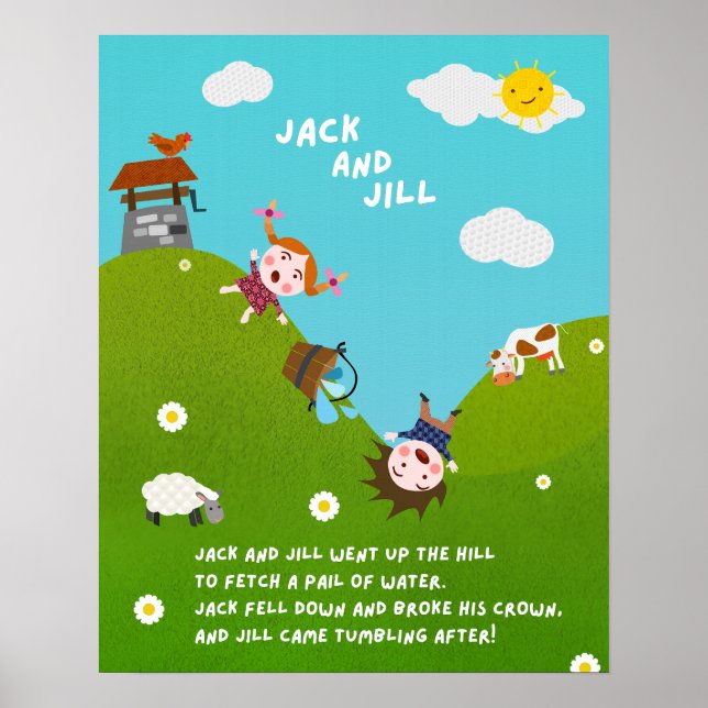 Jack and Jill Nursery Rhyme Classroom Poster (Front)