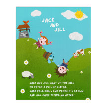 Jack and Jill Nursery Rhyme Wall Art