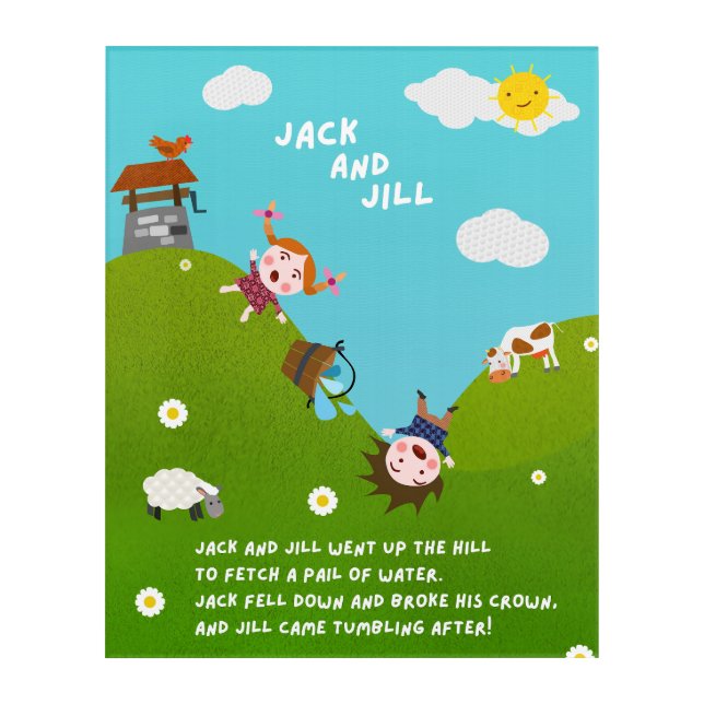 Jack and Jill Nursery Rhyme Wall Art (Front)