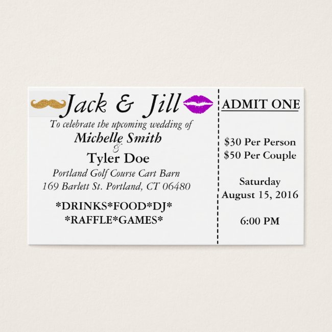 Jack and Jill Tickets