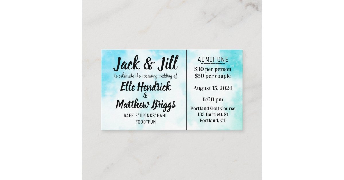 Jack and Jill Tickets | Zazzle