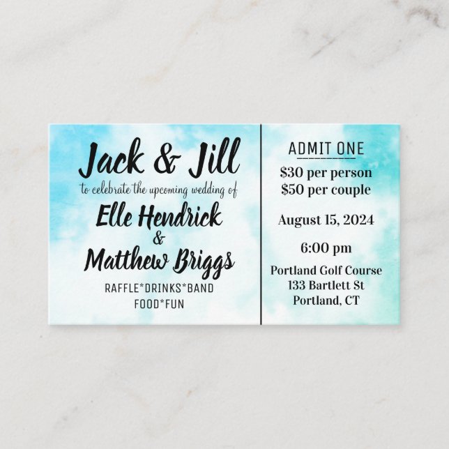 Jack and Jill Tickets (Front)