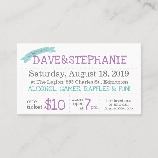 Jack and Jill Tickets Bar Drinks in Gray Zazzle