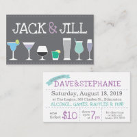 Jack and Jill Tickets - Bar Drinks in Gray