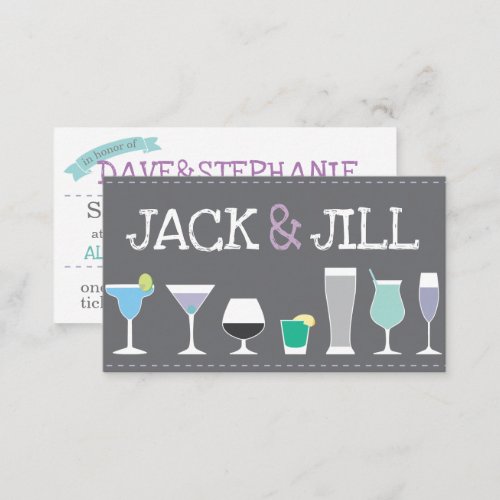 Jack and Jill Tickets _ Bar Drinks in Gray
