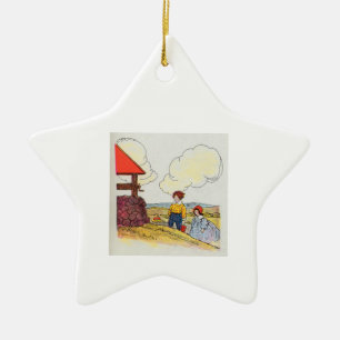 Jack and Jill went up the hill Ceramic Ornament