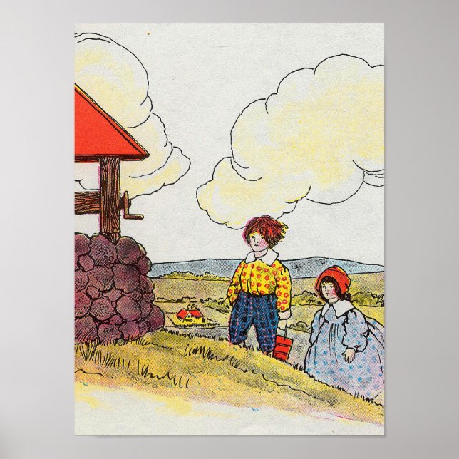 Jack and Jill went up the hill Nursery Rhyme Poster (Front)