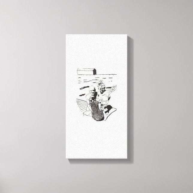 Jack and Mark First Fish Canvas Print (Front)