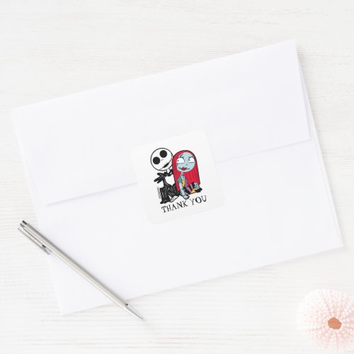 Jack and Sally Baby Shower Thank You Square Sticker