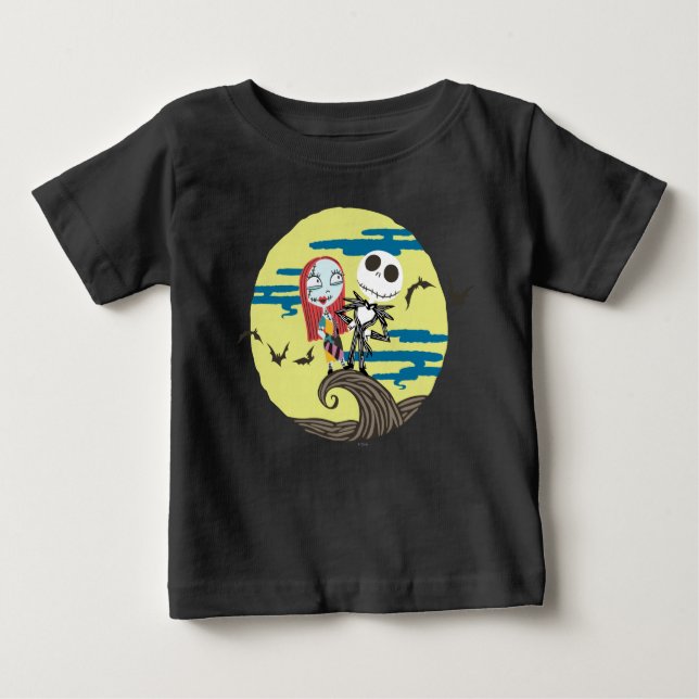 Jack and Sally | Cute Moon Baby T-Shirt (Front)