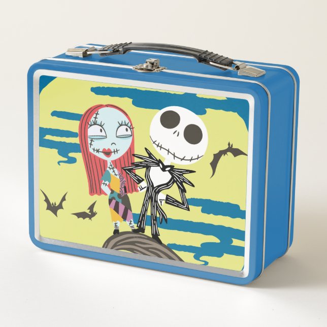 Jack and Sally | Cute Moon Metal Lunch Box (Front)
