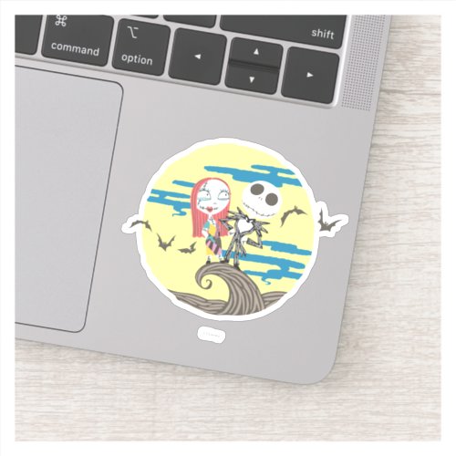 Jack and Sally  Cute Moon Sticker