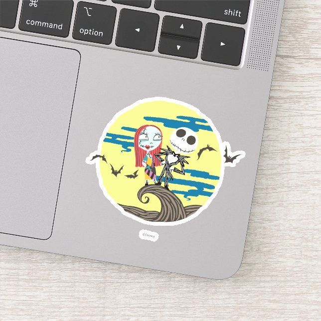Jack and Sally | Cute Moon Sticker (Detail)