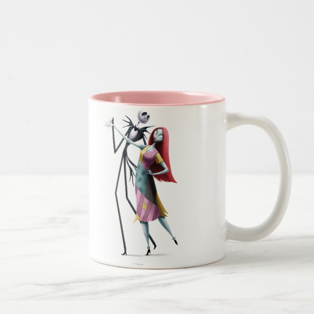 Jack and Sally Dancing Two-Tone Coffee Mug (Right)