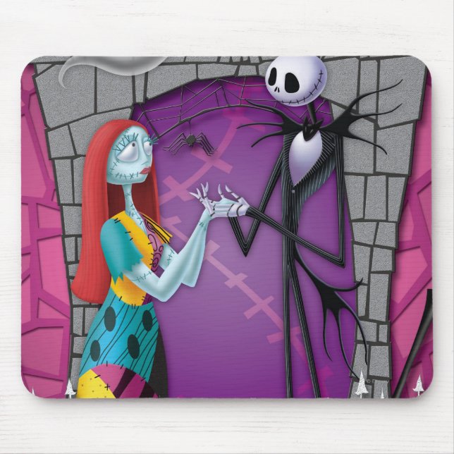 Jack and Sally Holding Hands Mouse Pad (Front)