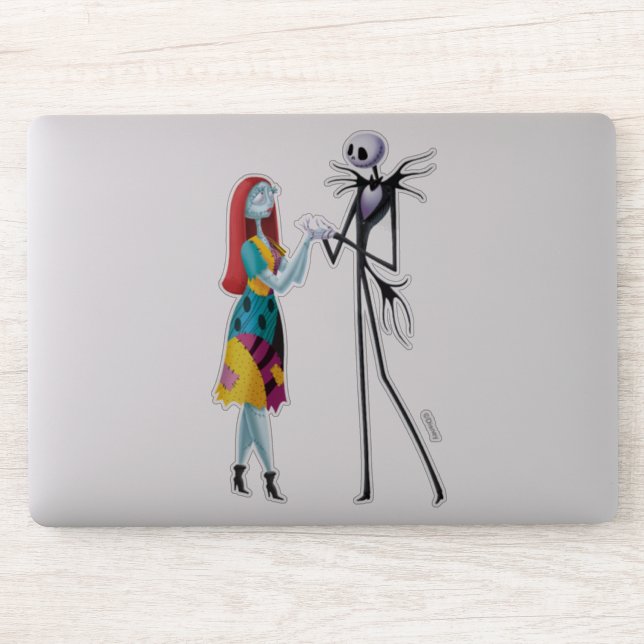 Jack and Sally Holding Hands Sticker (Computer)