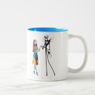 Jack and Sally Holding Hands Two-Tone Coffee Mug