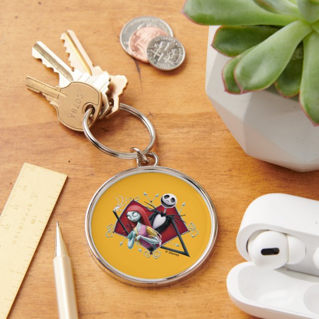 Jack and Sally in Heart Keychain (Desk)