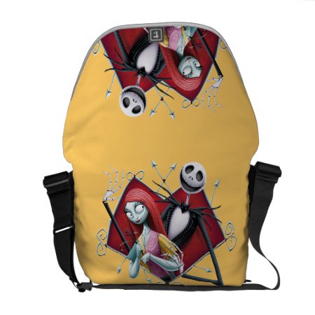 Jack And Sally In Heart Messenger Bag