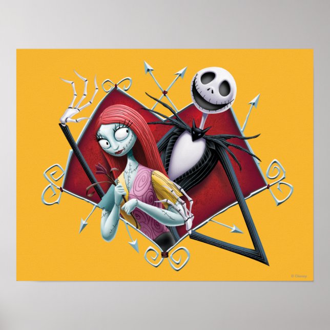 Jack and Sally in Heart Poster (Front)