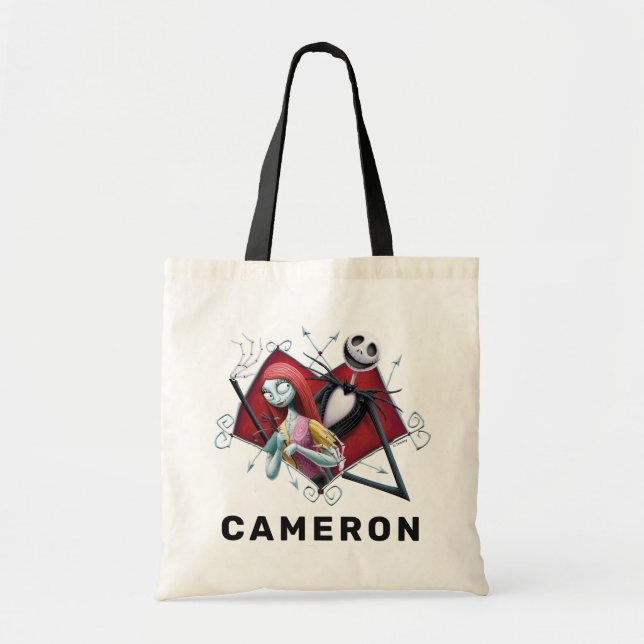 Jack and Sally in Heart Tote Bag (Front)