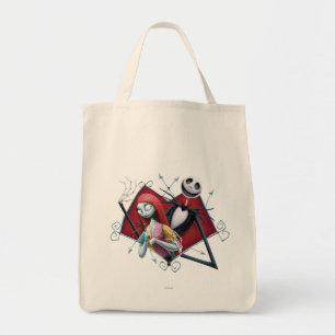 Jack and Sally in Heart Tote Bag