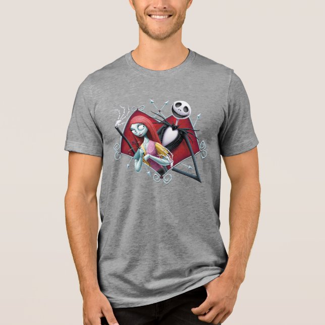 Jack and Sally in Heart Tri-Blend Shirt (Front)